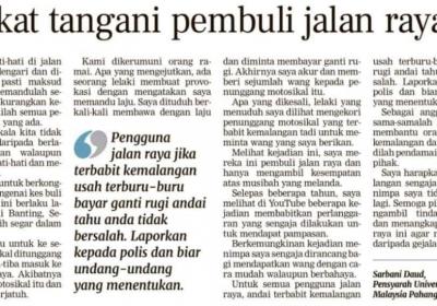 Utusan Online Sepakat Tangani Pembuli Jalanraya